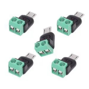 5 Pack MICR USB 2Pin Plug Solderless 5V3A Charging Connector for Power Bank/Phone/Radiators 5 Pack MICR USB 2Pin Plug Solderless 5V3A Charging Connector for Power Bank/Phone/Radiators