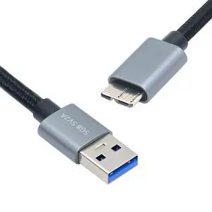 USB 3.0 Nylon Braided Cable USB 3.0 Type A to Micro 3.0 B Extension Data Cable 5Gbps for Disk SSD Camera 0.3M USB 3.0 Nylon Braided Cable USB 3.0 Type A to Micro 3.0 B Extension Data Cable 5Gbps for Disk SSD Camera 0.3M