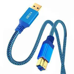 USB 3.0 Printer Scanner Cable USB 3.0 to USB 3.0 Type-B Extension Data Cable 5Gbps Blue Nylon Braided 0.3M, 30cm, CY-U3-085-BM-0.3M USB 3.0 Printer Scanner Cable USB 3.0 to USB 3.0 Type-B Extension Data Cable 5Gbps Blue Nylon Braided 0.3M, 30cm, CY-U3-085-BM-0.3M