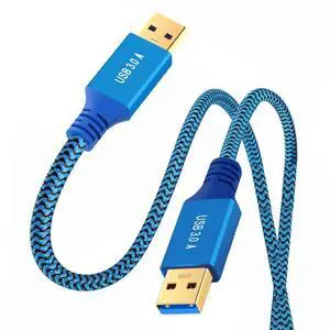USB 3.0 Cable USB 3.0 Type-A Male to Male Extension Data Cable 5Gbps Blue Nylon Braided 0.3M USB 3.0 Cable USB 3.0 Type-A Male to Male Extension Data Cable 5Gbps Blue Nylon Braided 0.3M
