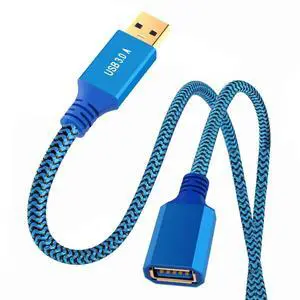 USB 3.0 Cable USB 3.0 Type-A Male to Female Extension Data Cable 5Gbps Blue Nylon Braided 0.6M USB 3.0 Cable USB 3.0 Type-A Male to Female Extension Data Cable 5Gbps Blue Nylon Braided 0.6M