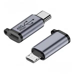 2 Pack USB 2.0 USB C/Micro USB Male to 8P Female 480Mbps Data Transfer 12W 5V 2.4A Charging Converter Adapter 2 Pack USB 2.0 USB C/Micro USB Male to 8P Female 480Mbps Data Transfer 12W 5V 2.4A Charging Converter Adapter