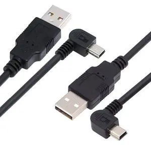 2 Pack Mini USB Cable,USB 2.0 Male to Mini USB 5 Pin Male 90 Degree Left/Right Angled Charging Data Transfer Extension Cable Black 1.64FT/0.5M 2 Pack Mini USB Cable,USB 2.0 Male to Mini USB 5 Pin Male 90 Degree Left/Right Angled Charging Data Transfer Extension Cable Black 1.64FT/0.5M