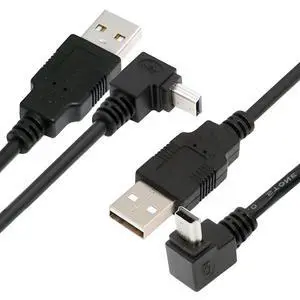 2 Pack Mini USB Cable,USB 2.0 Male to Mini USB 5 Pin Male 90 Degree UP/Down Angled Charging Data Transfer Extension Cable Black 1.64FT/0.5M 2 Pack Mini USB Cable,USB 2.0 Male to Mini USB 5 Pin Male 90 Degree UP/Down Angled Charging Data Transfer Extension Cable Black 1.64FT/0.5M
