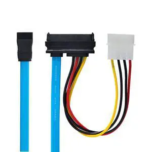 SAS Cable SFF-8482 SAS 29 Pin to SATA 22Pin Hard Disk Drive Raid Extension Cable with IDE 4Pin Power Port SAS Cable SFF-8482 SAS 29 Pin to SATA 22Pin Hard Disk Drive Raid Extension Cable with IDE 4Pin Power Port