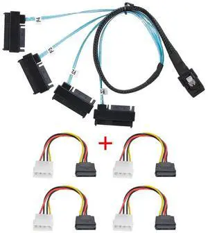 Internal Mini SAS 4X SFF-8087 36Pin Host to SAS Hard Disk SFF-8482 29Pin Target Fanout Cable with IDE Power Internal Mini SAS 4X SFF-8087 36Pin Host to SAS Hard Disk SFF-8482 29Pin Target Fanout Cable with IDE Power