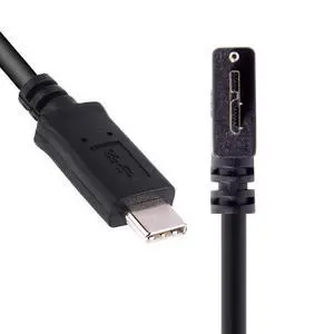 Cable 5Gbps USB-C Type-C Host to Micro USB3.0 Screw Mount 90 Degree Left Angled for Industrial Camera Storage Cable 5Gbps USB-C Type-C Host to Micro USB3.0 Screw Mount 90 Degree Left Angled for Industrial Camera Storage