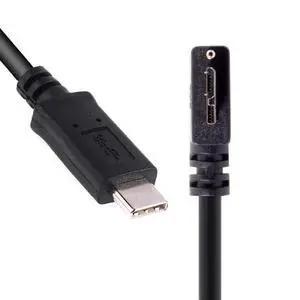 Cable 5Gbps USB-C Type-C Host to Micro USB3.0 Screw Mount 90 Degree Right Angled for Industrial Camera Storage Cable 5Gbps USB-C Type-C Host to Micro USB3.0 Screw Mount 90 Degree Right Angled for Industrial Camera Storage