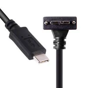Cable 5Gbps USB-C Type-C Host to Micro USB3.0 Screw Mount 90 Degree Up Angled for Industrial Camera Storage Cable 5Gbps USB-C Type-C Host to Micro USB3.0 Screw Mount 90 Degree Up Angled for Industrial Camera Storage
