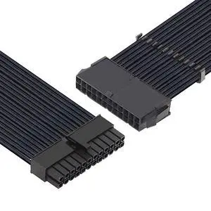 ATX 24Pin Male to ATX 24pin Female Extension Power Cable Cord 30cm with Sleeve for Mainboard Motherboard Desktops PC Supply ATX 24Pin Male to ATX 24pin Female Extension Power Cable Cord 30cm with Sleeve for Mainboard Motherboard Desktops PC Supply