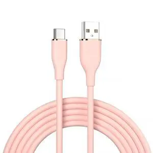 Colorful USB-A Type A to USB-C Liquid Silicone Ultra Soft Power USB2.0 Data Cable Fast Charge for Laptop Tablet Phone (Pink 100cm) Colorful USB-A Type A to USB-C Liquid Silicone Ultra Soft Power USB2.0 Data Cable Fast Charge for Laptop Tablet Phone (Pink 100cm)
