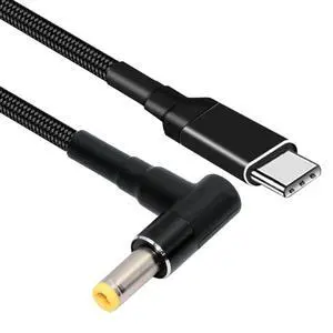 Cable 100W Type C USB-C Input to 20V DC 5.5 * 2.5mm Output Power 20V 5A 65W PD Charge Cable Compatible with Laptop Cable 100W Type C USB-C Input to 20V DC 5.5 * 2.5mm Output Power 20V 5A 65W PD Charge Cable Compatible with Laptop
