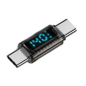 Adapter Transparent Type-C Smart LED Display USB-C Male to Male Extension Adapter USB4.0 40Gbps 140W Current Voltage Monitoring Tester Detector Adapter Transparent Type-C Smart LED Display USB-C Male to Male Extension Adapter USB4.0 40Gbps 140W Current Voltage Monitoring Tester Detector