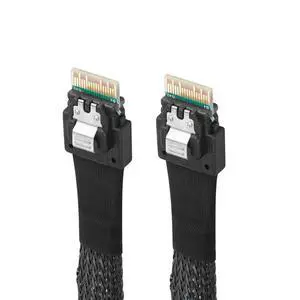 Slimline Cable PCI-E SAS 4.0 SFF-8654 4i 38pin Host to SFF-8654 Slim SAS Target Cable 40cm Slimline Cable PCI-E SAS 4.0 SFF-8654 4i 38pin Host to SFF-8654 Slim SAS Target Cable 40cm