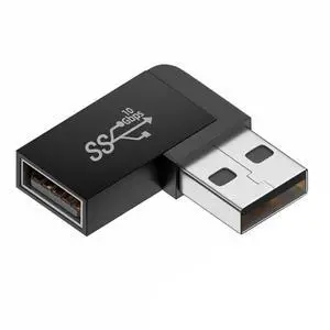 10Gbps USB3.0 Male to Female Extension Power Data Video Adapter 90 Degree Left Angled Type 10Gbps USB3.0 Male to Female Extension Power Data Video Adapter 90 Degree Left Angled Type