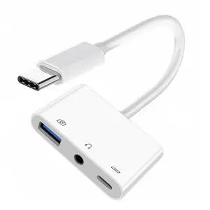 Type C USB-C to 3.5mm Audio AUX & Type-A USB2.0 OTG Female with PD Power Charge Adapter Compatible with Laptop Tablet Phone Type C USB-C to 3.5mm Audio AUX & Type-A USB2.0 OTG Female with PD Power Charge Adapter Compatible with Laptop Tablet Phone