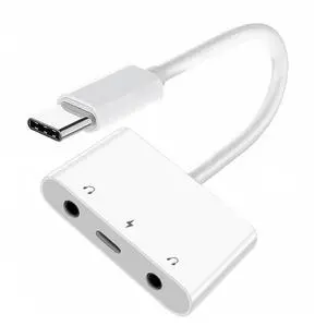 Type C USB-C to Dual 3.5mm Audio AUX & MIC Sound Card with PD Power Charge Adapter Compatible with Laptop Tablet Phone Type C USB-C to Dual 3.5mm Audio AUX & MIC Sound Card with PD Power Charge Adapter Compatible with Laptop Tablet Phone
