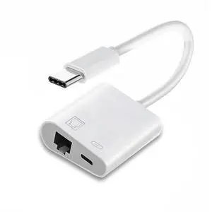 Type C USB-C to 100Mbps Networking RJ45 with PD Power Charge Adapter Compatible with Laptop Tablet Phone Type C USB-C to 100Mbps Networking RJ45 with PD Power Charge Adapter Compatible with Laptop Tablet Phone