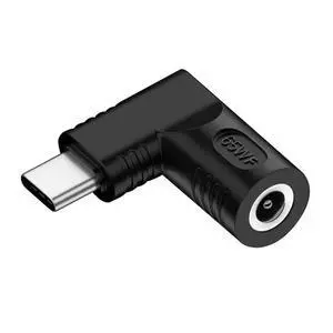 Adapter DC 20V Jack 5.5x2.5mm Input to USB-C Type-C Output 90 Degree Right Angled Power Plug Charge Adapter 65W Adapter DC 20V Jack 5.5x2.5mm Input to USB-C Type-C Output 90 Degree Right Angled Power Plug Charge Adapter 65W