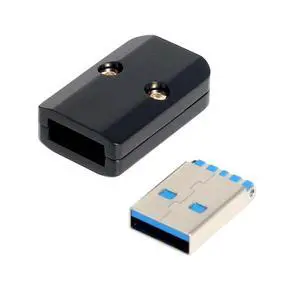 Connector USB 3.0 Type-A Male Plug Connector Solder Type with Aluminum Alloy Shell Black Customization for 6.0mm Cable Connector USB 3.0 Type-A Male Plug Connector Solder Type with Aluminum Alloy Shell Black Customization for 6.0mm Cable
