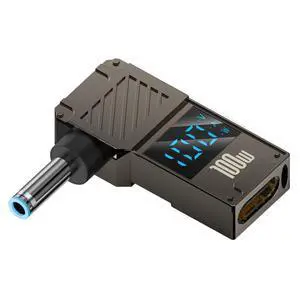 Adapter Type-C USB-C Input to DC 4.5x3.0mm Jack Smart LED Display 100W Output Power 20V 5A PD Charge 65W Adapter Compatible with Laptop Adapter Type-C USB-C Input to DC 4.5x3.0mm Jack Smart LED Display 100W Output Power 20V 5A PD Charge 65W Adapter Compatible with Laptop