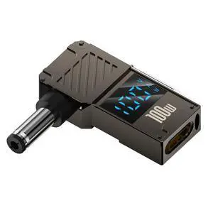 Adapter Type-C USB-C Input to DC 5.5x2.1mm Jack Smart LED Display 100W Output Power 20V 5A PD Charge 65W Adapter for Laptop Adapter Type-C USB-C Input to DC 5.5x2.1mm Jack Smart LED Display 100W Output Power 20V 5A PD Charge 65W Adapter for Laptop