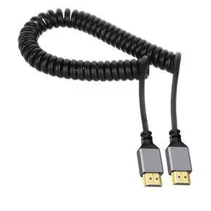 HDMI 2.0 Male to HDMI Male 4K 60hz Stretch Coiled Cable Straight Connector for HDTV Computer Laptop Monitor HDMI 2.0 Male to HDMI Male 4K 60hz Stretch Coiled Cable Straight Connector for HDTV Computer Laptop Monitor