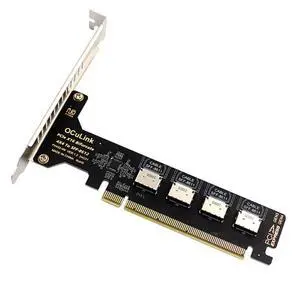 Adapter PCI-Express 4.0 PCIE 16x Detachable to Four Oculink SFF-8612 SFF-8611 Internal VROC Raid0 Adapter for U.2 SSD eGPU External Graphics Card Dock Adapter PCI-Express 4.0 PCIE 16x Detachable to Four Oculink SFF-8612 SFF-8611 Internal VROC Raid0 Adapter for U.2 SSD eGPU External Graphics Card Dock