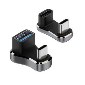 USB-C Adapter USB3.0 Type C Male to Female & OTG Power Data Adapter Opposite U Shape Back Angled Compatible with Deck USB-C Adapter USB3.0 Type C Male to Female & OTG Power Data Adapter Opposite U Shape Back Angled Compatible with Deck