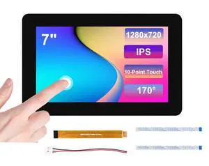 7inch DSI LCD Capacitive Touch Screen Compatible with Raspberry Pi 5/4B/3B+/3B/3A+/CM5/CM4/CM3+/CM3,ESP32-P4, RK3576, RK3506, 1280x720 Pixels, 10-Point Touch IPS Display, Anti-Fingerprint Process 7inch DSI LCD Capacitive Touch Screen Compatible with Raspberry Pi 5/4B/3B+/3B/3A+/CM5/CM4/CM3+/CM3,ESP32-P4, RK3576, RK3506, 1280x720 Pixels, 10-Point Touch IPS Display, Anti-Fingerprint Process