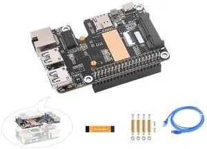 PCIe to MiniPCIe/Gigabit Ethernet/USB 3.2 Gen1 HAT for Raspberry Pi 5, HAT+ Standard, Supports MiniPCIe Interface 4G Module, Extend PCIe Interface to Two USB 3.2 Gen1 Ports, Support Multi-System PCIe to MiniPCIe/Gigabit Ethernet/USB 3.2 Gen1 HAT for Raspberry Pi 5, HAT+ Standard, Supports MiniPCIe Interface 4G Module, Extend PCIe Interface to Two USB 3.2 Gen1 Ports, Support Multi-System