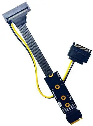 JMT PCIE 4.0 M.2 to U.2 U.3 SSD Adapter Cable GEN4 High Speed with SATA Power Supply Compatible with?M2 NVME 2230 2242 2260 2280 SSD (20cm-M5ABZ) JMT PCIE 4.0 M.2 to U.2 U.3 SSD Adapter Cable GEN4 High Speed with SATA Power Supply Compatible with?M2 NVME 2230 2242 2260 2280 SSD (20cm-M5ABZ)