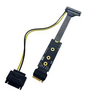 JMT PCIE 4.0 M.2 to U.2 U.3 SSD Adapter Cable GEN4 High Speed with SATA Power Supply Compatible with?M2 NVME 2230 2242 2260 2280 SSD (30cm-M5ABZ) JMT PCIE 4.0 M.2 to U.2 U.3 SSD Adapter Cable GEN4 High Speed with SATA Power Supply Compatible with?M2 NVME 2230 2242 2260 2280 SSD (30cm-M5ABZ)