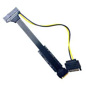 JMT PCIE 4.0 M.2 to U.2 U.3 SSD Adapter Cable GEN4 High Speed with SATA Power Supply Compatible with?M2 NVME 2230 2242 2260 2280 SSD (25cm-M5ABZ) JMT PCIE 4.0 M.2 to U.2 U.3 SSD Adapter Cable GEN4 High Speed with SATA Power Supply Compatible with?M2 NVME 2230 2242 2260 2280 SSD (25cm-M5ABZ)