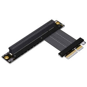 ADT-K23S PCIe 5.0 x4 to x16 Graphics Card Extension Cable 128Gbps High-Speed Flex Adapter, Reversible Support 1U Extension (K23SL-BK,15CM) ADT-K23S PCIe 5.0 x4 to x16 Graphics Card Extension Cable 128Gbps High-Speed Flex Adapter, Reversible Support 1U Extension (K23SL-BK,15CM)