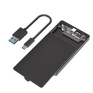 Portable 2.5 Inch SATA Hard Drive Disk Enclosure Plastic with USB-C / Micro-B Port for 2.5" SATA SSD (Black,with USB-C to USB3.0 Cable) Portable 2.5 Inch SATA Hard Drive Disk Enclosure Plastic with USB-C / Micro-B Port for 2.5" SATA SSD (Black,with USB-C to USB3.0 Cable)