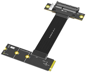 PCI-E 4.0 4X to M.2 Key M Extension Cable 20cm Compatible with M2 MKey NVMe 4.0 2280 SSD (PCIe 4X 180°,Key M Left-Angle) PCI-E 4.0 4X to M.2 Key M Extension Cable 20cm Compatible with M2 MKey NVMe 4.0 2280 SSD (PCIe 4X 180°,Key M Left-Angle)