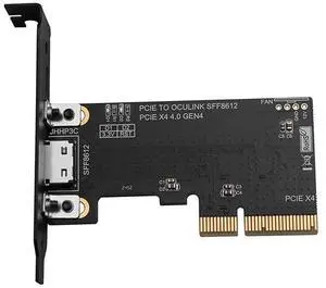 PCIE4.0 X4 to SFF8612 Oculink Female Extension Adapter Support 8611 Data Cable Support Motherboard with X4 X8 X16 Slot PCIE4.0 X4 to SFF8612 Oculink Female Extension Adapter Support 8611 Data Cable Support Motherboard with X4 X8 X16 Slot