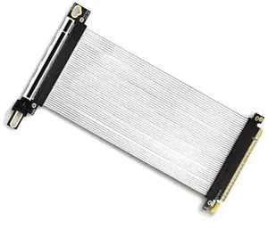 PCIE 5.0 X16 Graphics Card Extension Cable GPU Adapter 64GBS High Speed Silver Plated for ITX Chassis (90 Degree,20CM) PCIE 5.0 X16 Graphics Card Extension Cable GPU Adapter 64GBS High Speed Silver Plated for ITX Chassis (90 Degree,20CM)