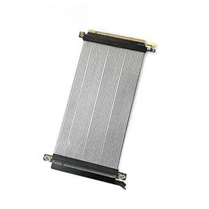 PCIE 5.0 X16 Graphics Card Extension Cable GPU Adapter 64GBS High Speed Silver Plated for ITX Chassis (180 Degree,15CM) PCIE 5.0 X16 Graphics Card Extension Cable GPU Adapter 64GBS High Speed Silver Plated for ITX Chassis (180 Degree,15CM)