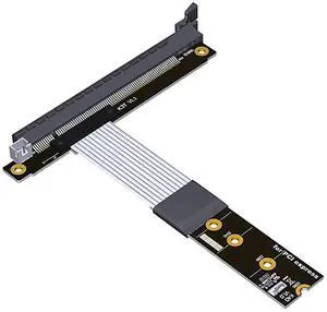 ADT-K43D M.2 NGFF NVMe Key M to PCI-E x16 Extension Cable SATA Power Cable PCIe4.0 x4 High Speed for STX Motherboard Graphics Card GPU (K43DT-TU,25CM) ADT-K43D M.2 NGFF NVMe Key M to PCI-E x16 Extension Cable SATA Power Cable PCIe4.0 x4 High Speed for STX Motherboard Graphics Card GPU (K43DT-TU,25CM)