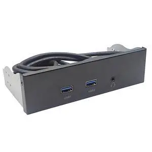 2Ports USB3.2 Front Panel Bracket 5.25/3.5 Floppy Bay 19Pin to USB Hub HD Audio Earphone/USB-C 20Gbps with Cable for Desktop (Type B) 2Ports USB3.2 Front Panel Bracket 5.25/3.5 Floppy Bay 19Pin to USB Hub HD Audio Earphone/USB-C 20Gbps with Cable for Desktop (Type B)