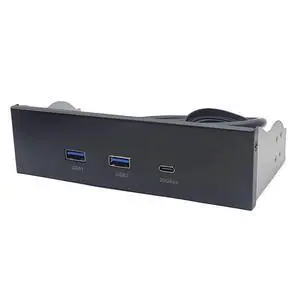 2Ports USB3.2 Front Panel Bracket 5.25/3.5 Floppy Bay 19Pin to USB Hub HD Audio Earphone/USB-C 20Gbps with Cable for Desktop (Type A) 2Ports USB3.2 Front Panel Bracket 5.25/3.5 Floppy Bay 19Pin to USB Hub HD Audio Earphone/USB-C 20Gbps with Cable for Desktop (Type A)