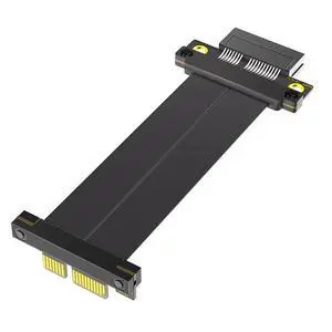 PCI-E 4.0 4X 1X Extension Cable 10CM High Speed 8Gbps/4Gbps with Gold-Plated Connector for 1U 2U Chassis (1X, 180° to 90°,10cm) PCI-E 4.0 4X 1X Extension Cable 10CM High Speed 8Gbps/4Gbps with Gold-Plated Connector for 1U 2U Chassis (1X, 180° to 90°,10cm)