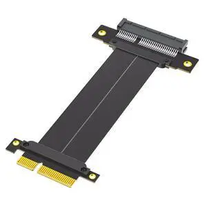 PCI-E 4.0 4X 1X Extension Cable 10CM High Speed 8Gbps/4Gbps with Gold-Plated Connector for 1U 2U Chassis (4X, 180° to 180°,10cm) PCI-E 4.0 4X 1X Extension Cable 10CM High Speed 8Gbps/4Gbps with Gold-Plated Connector for 1U 2U Chassis (4X, 180° to 180°,10cm)