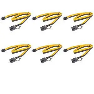 JMT 6PCS PCIe 6Pin to 6+2 Pin Power Supply Cable 8 Pin to 6 Pin PCI Express Graphics Card Power Cable GPU to GPU Male Port for Server 6Pin Converter Board BTC Miner (40cm,6PCS a Lot) JMT 6PCS PCIe 6Pin to 6+2 Pin Power Supply Cable 8 Pin to 6 Pin PCI Express Graphics Card Power Cable GPU to GPU Male Port for Server 6Pin Converter Board BTC Miner (40cm,6PCS a Lot)