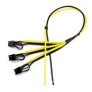 JMT Power Supply Cable 8pin GPU Video Card Wire 1 to 3 6p+2p Miner Adapter Cable 12AWG+18AWG Cables for Mining (1Piece) JMT Power Supply Cable 8pin GPU Video Card Wire 1 to 3 6p+2p Miner Adapter Cable 12AWG+18AWG Cables for Mining (1Piece)