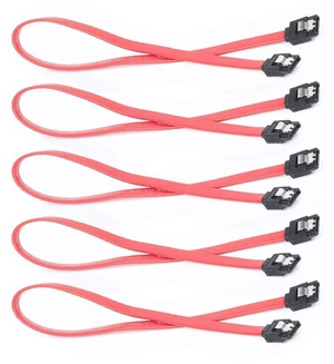 JMT 5Pcs SATA 3.0 / SATA 2.0 Date Cable SATA3 40cm 6Gb/S SSD Hard Disk Drive Data Cable Dual Straight Cord SATA 3.0 2.0 Convertor (5pcs SATA2 Red) JMT 5Pcs SATA 3.0 / SATA 2.0 Date Cable SATA3 40cm 6Gb/S SSD Hard Disk Drive Data Cable Dual Straight Cord SATA 3.0 2.0 Convertor (5pcs SATA2 Red)