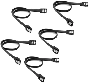 JMT 5Pcs SATA 3.0 / SATA 2.0 Date Cable SATA3 40cm 6Gb/S SSD Hard Disk Drive Data Cable Dual Straight Cord SATA 3.0 2.0 Convertor (5pcs SATA3 Black) JMT 5Pcs SATA 3.0 / SATA 2.0 Date Cable SATA3 40cm 6Gb/S SSD Hard Disk Drive Data Cable Dual Straight Cord SATA 3.0 2.0 Convertor (5pcs SATA3 Black)