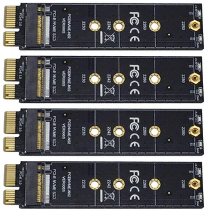 JMT PCI-E PCI Express 3.0 X1 to M.2 M Key Interface NVMe SSD PCIE M.2 Riser Card Adapter Heatsink SSD 2230 2242 2260 2280 Full Speed (4 PCS) JMT PCI-E PCI Express 3.0 X1 to M.2 M Key Interface NVMe SSD PCIE M.2 Riser Card Adapter Heatsink SSD 2230 2242 2260 2280 Full Speed (4 PCS)